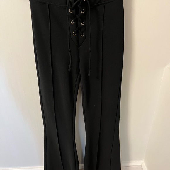 Bershka Black Lace-Up Trousers - Picture 1 of 4